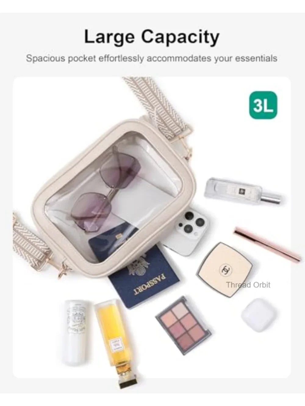 Clear Crossbody Purse Stadium Approved PVC Waterproof Bag